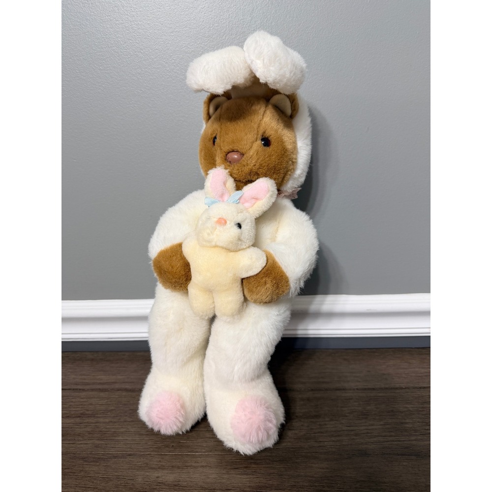 Vintage Plush Creations Inc‎ Bear in Bunny Suit Costume Easter Plush